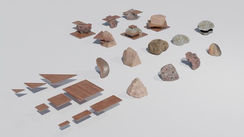 Natural Rock Coffee Table Sculpture Design or Outdoor Chair | 3D model and textures