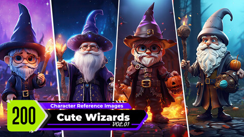 Cute Wizards VOL.01 | 4K Reference Images