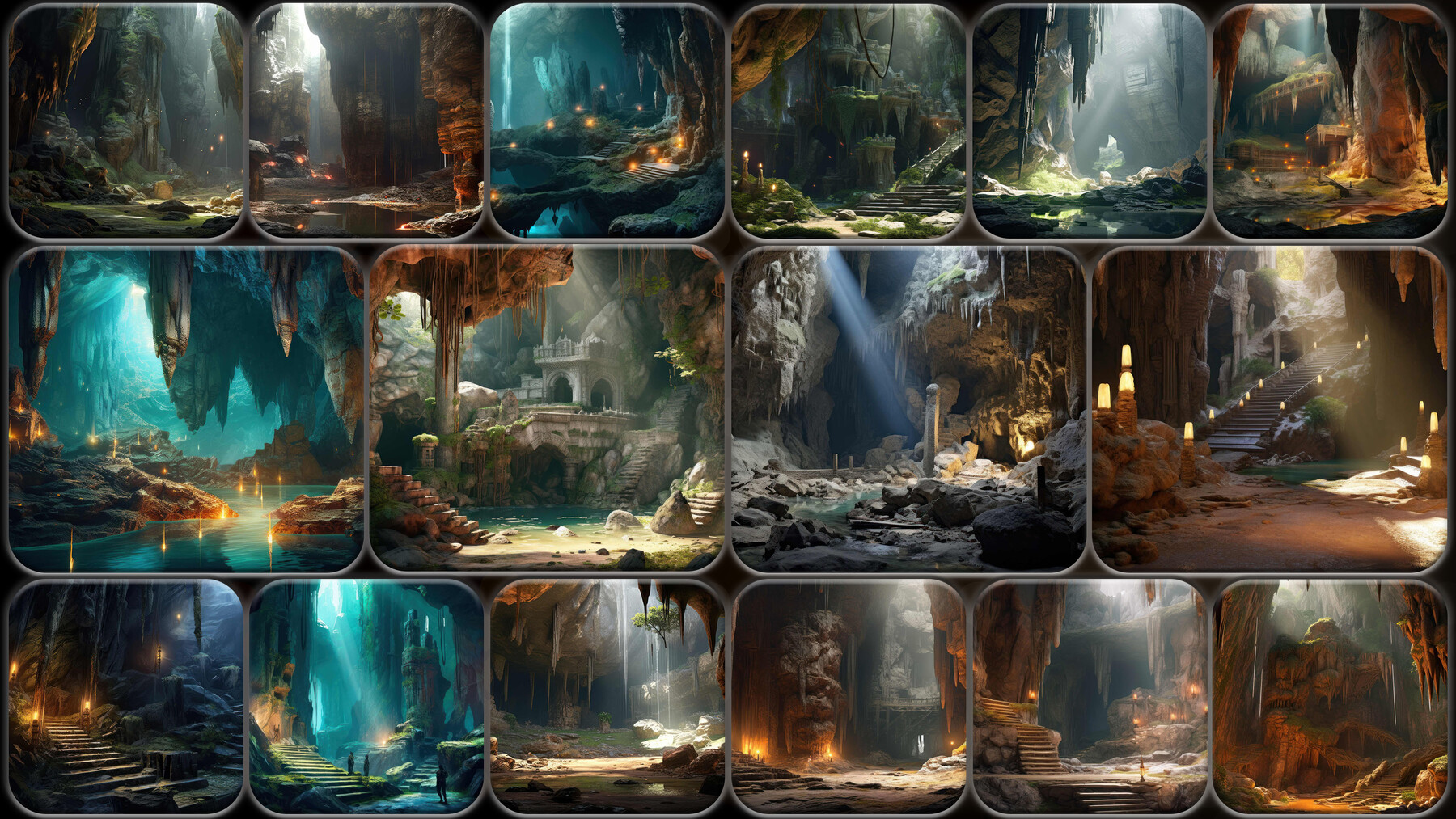 ArtStation - Magic Water Cave - own concept