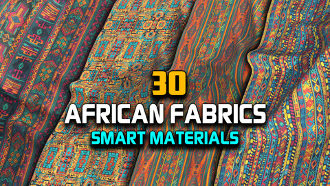30 African Fabric Smart Material for Substance 3D Painter