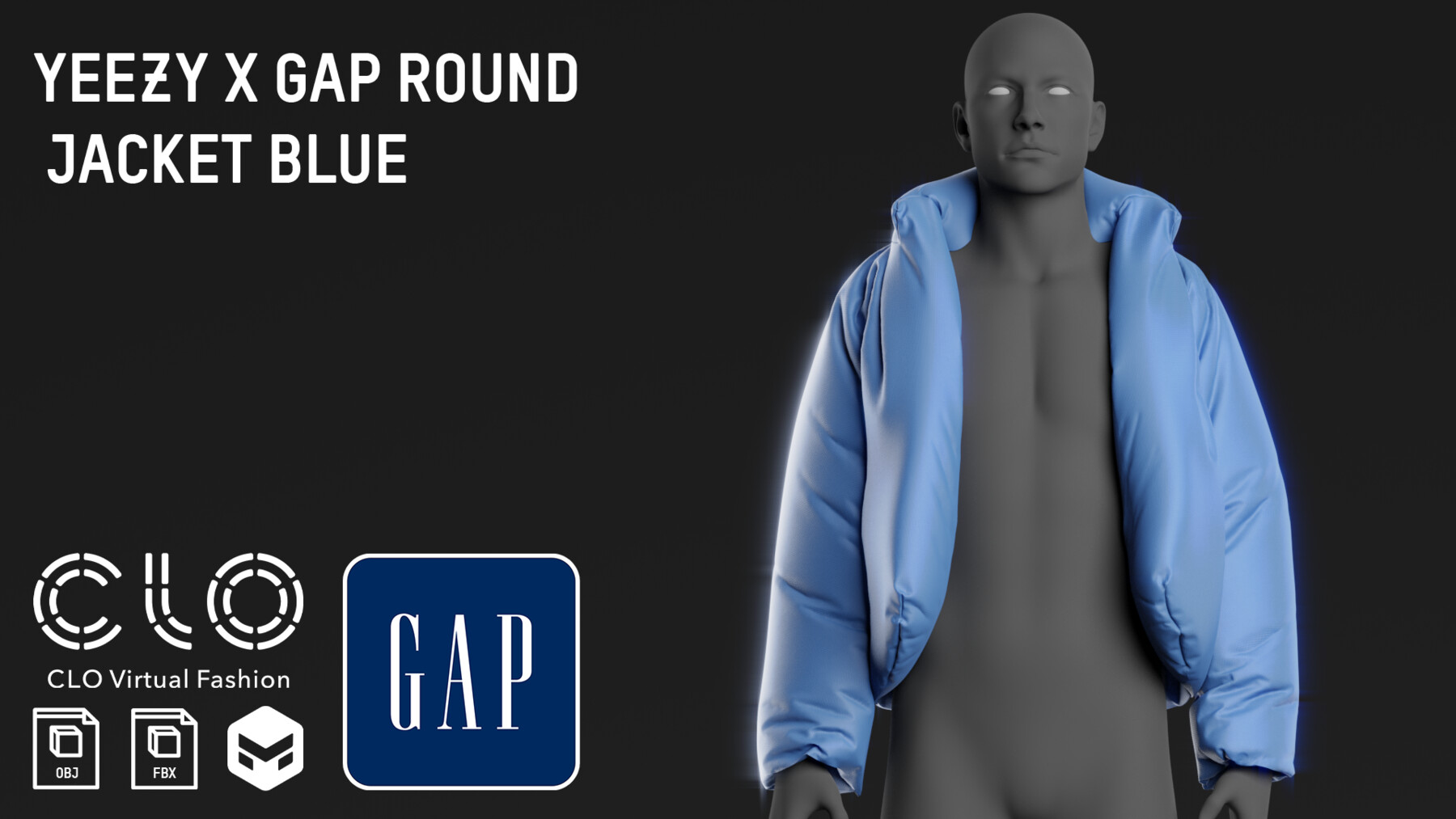 Yeezy gap round jacket blue