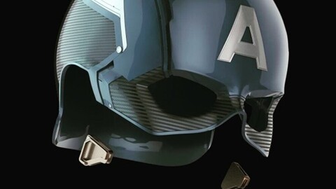 Captain America Helmet Ready to 3D Print Model