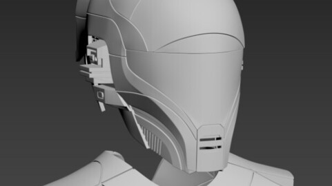 3D Printable Model Zorii Bliss Star Wars The Rise of Skywalker Helmet and Neck Armor