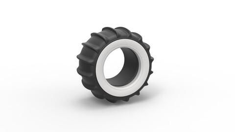 3D printable Diecast Dune buggy Whitewall rear tire Version 1 Scale 1:25