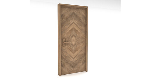 office wooden door Low-poly 3D model