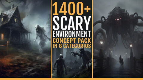 1400+ Scary Environment Concept pack in 8 Categories