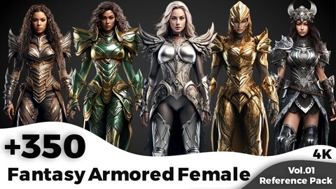 +350 Fantasy Armored Female Concept (4K)