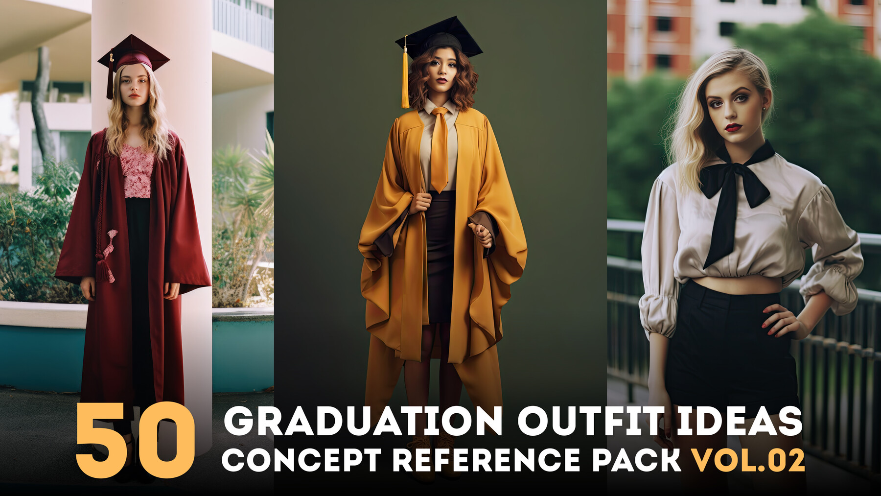 ArtStation - 50 arts - Graduation outfit ideas - Concept Reference Pack  Vol.02 - More Than 6K Resolution | Artworks