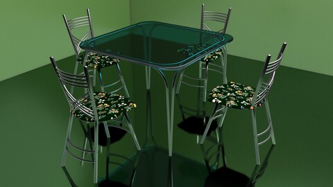 Cafe Table and Chairs 4K