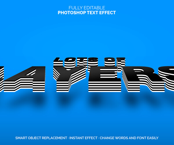 ArtStation - 3D Lots Of Layers. PSD Fully Editable Text Effect. Layer ...