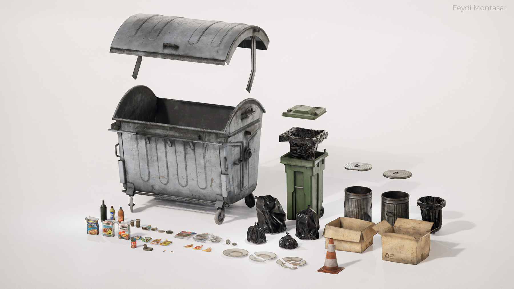 Trash Containers in Props - UE Marketplace