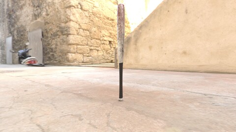 Aluminium Bat -- PBR -- Game Ready Asset