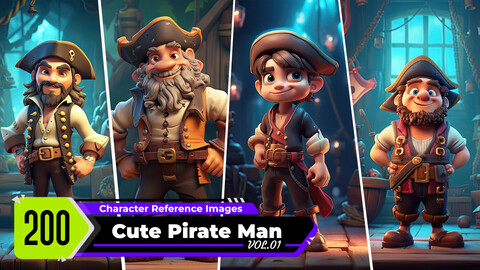 Cute Pirate Man VOL.01 | 4K Reference Images