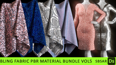 Bling fabric PBR material bundle vol.5 ( SBSAR + 4k textures)