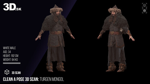 Clean A Pose 3D Scan | Turgen Mongol