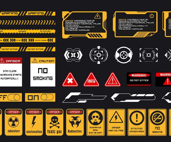 ArtStation - 150 Sci-Fi Decals and Stencils | Game Assets