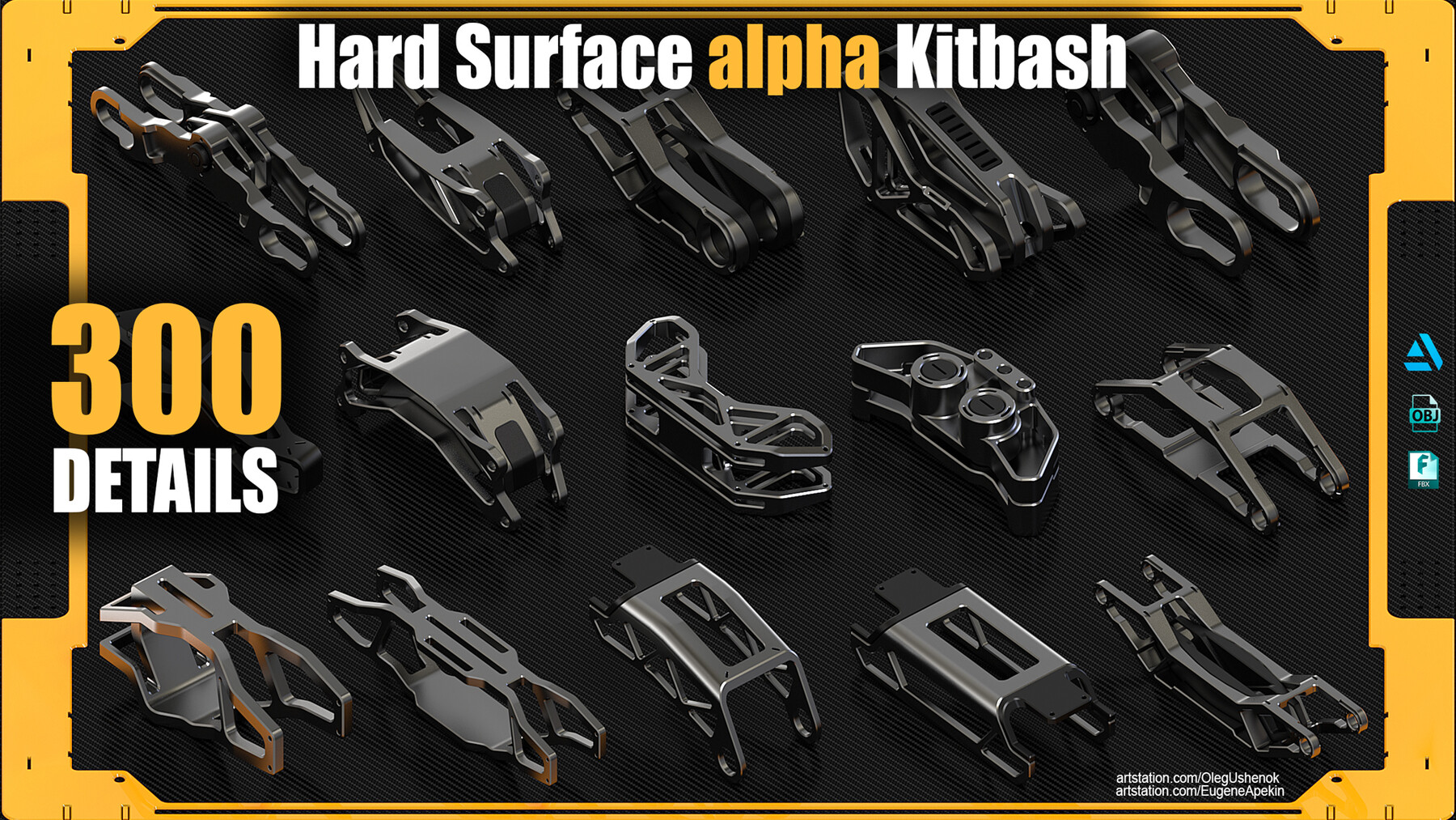 Oleg Ushenok - Sci-Fi Hard Surface "Alpha" KITBASH 300 DETAILS