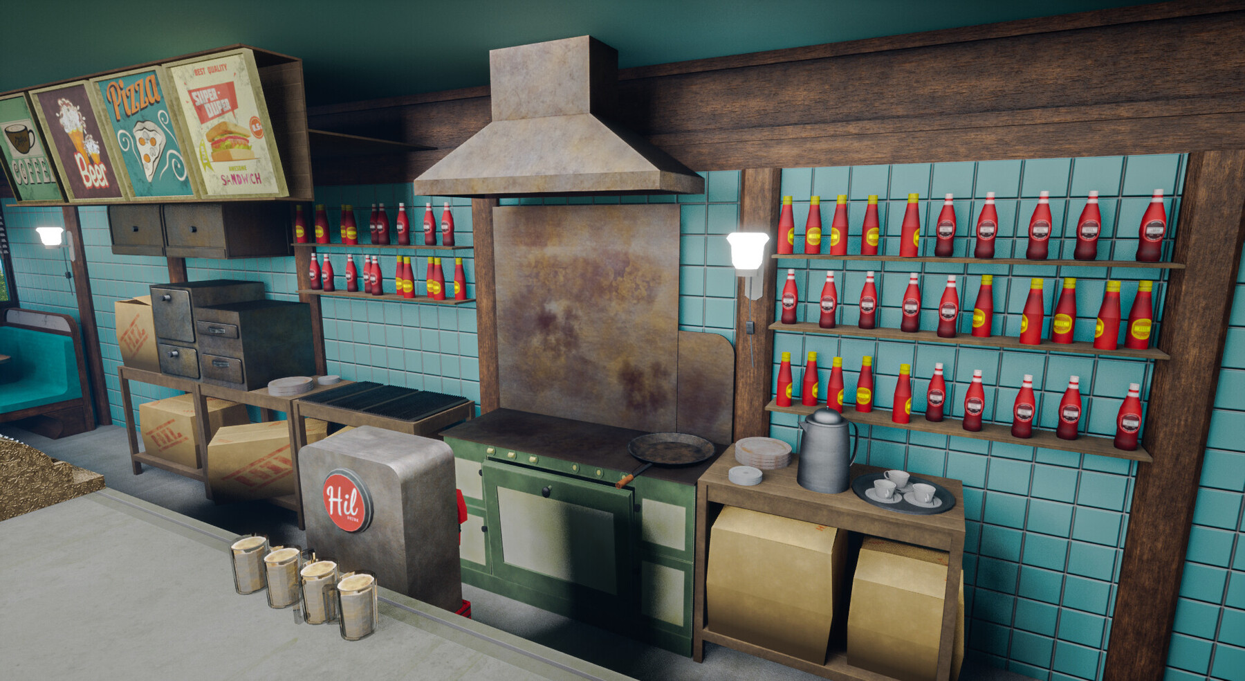 ArtStation - Game Ready Restaurant Props | Game Assets