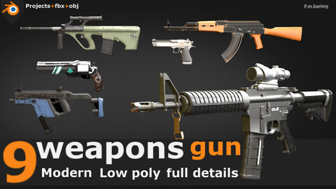 9 weapons. gun