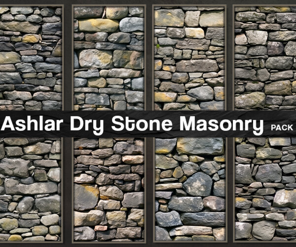 ArtStation - 8 Tileable Seamless Stone Wall Ashlar Dry Stone Masonry  Textures - 1024px - Pack 2