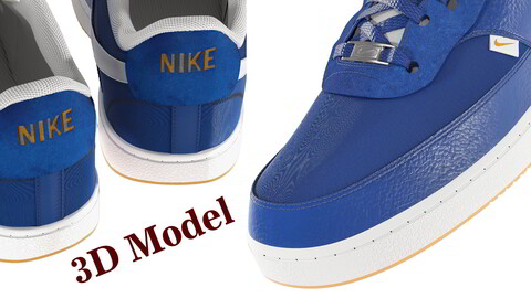 Nike Air Force 1 Dark Blue 3D model