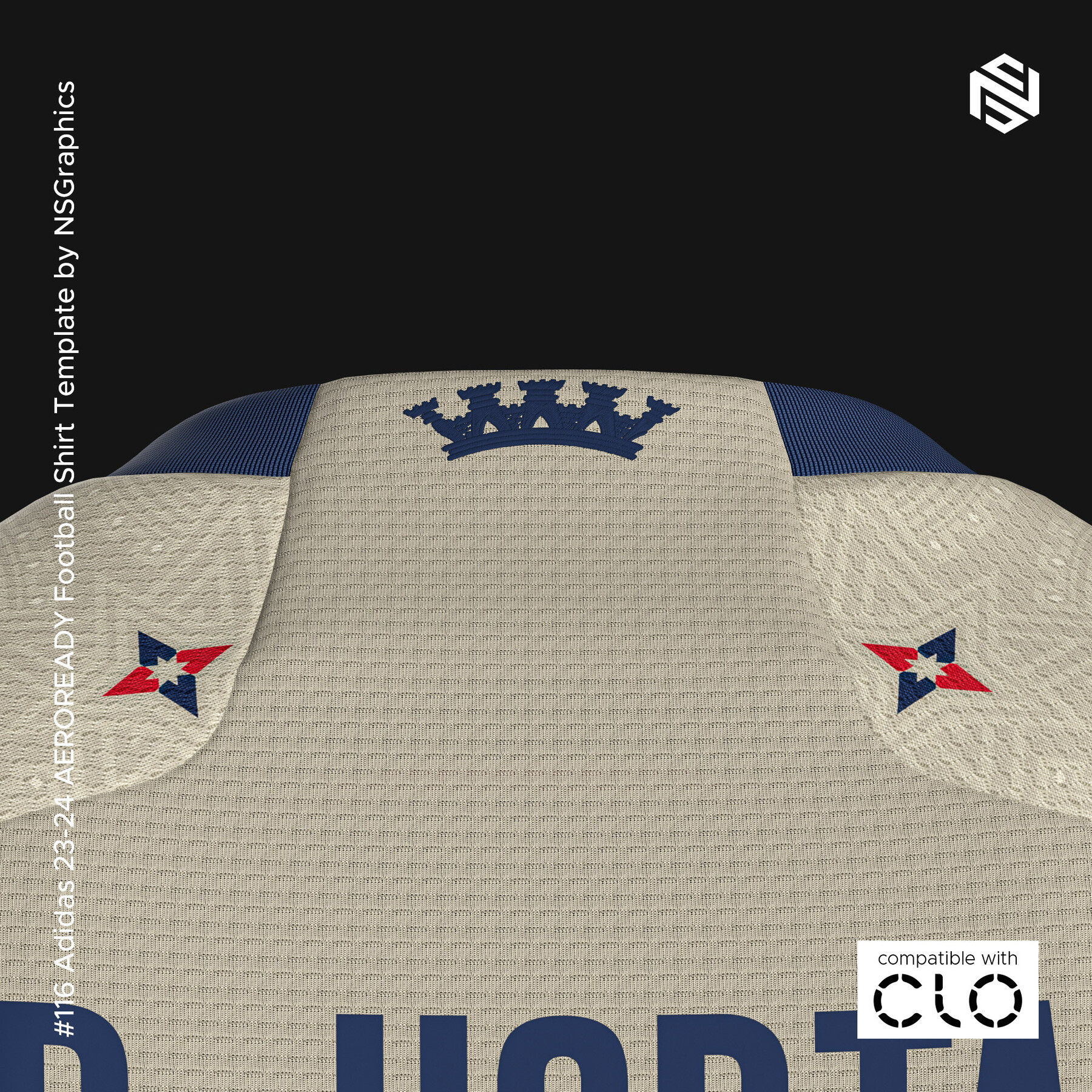 adidas Regista Football Shirt for CLO3D-Marvelous Designer 3D