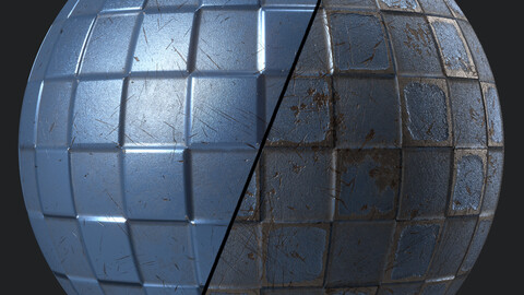 Metal Materials 44- Metal panels By Painting | Sbsar Pbr 4k Seamless