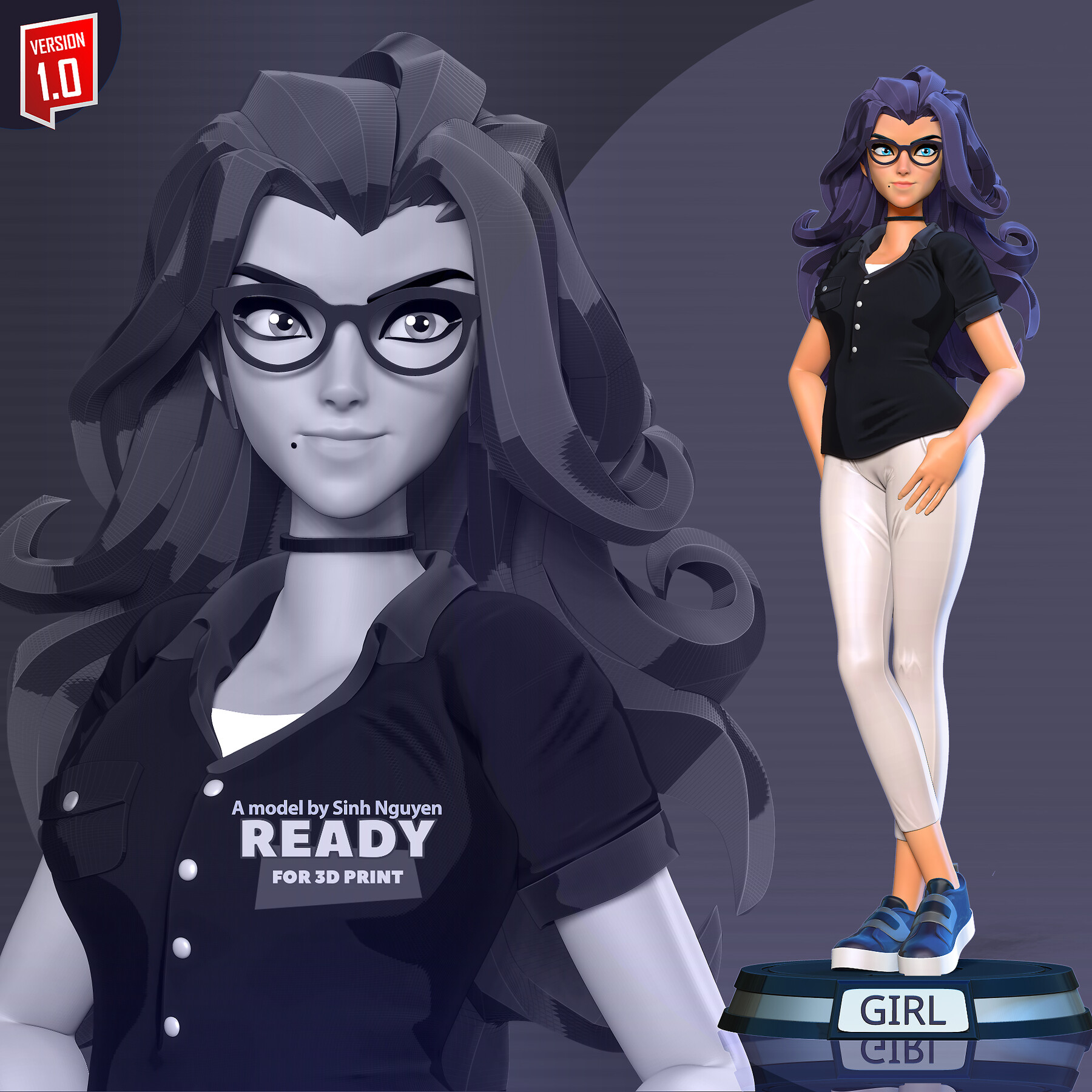 ArtStation - Girl with glasses | Resources