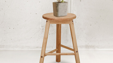 Solid wood 450 stool