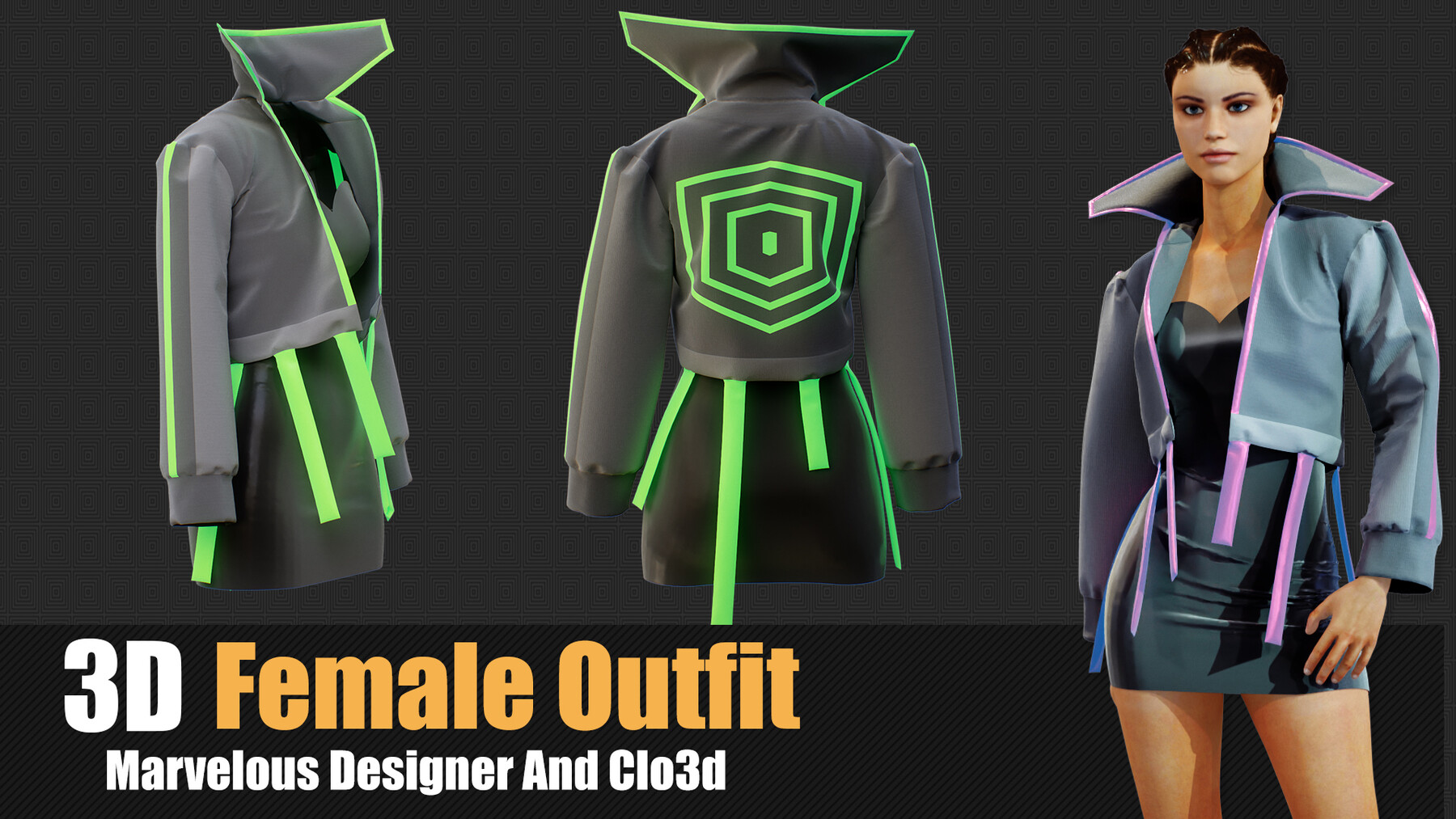 ArtStation - 3d Female Outfit İn Marvelous Designer / Clo3D | Game Assets