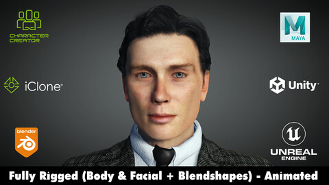 Tommy Shelby (Cillian Murphy) Rigged 3D Model + 2500 Free animations tutorial