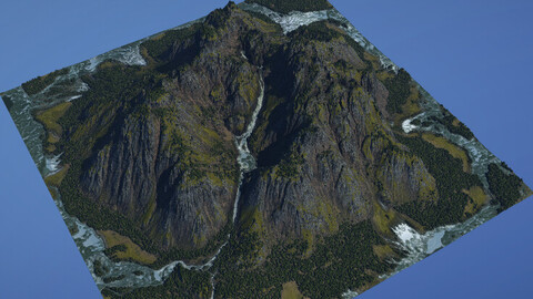 3d model of mountains with vegetation | LOD 4 | vol. 3 | 4K |