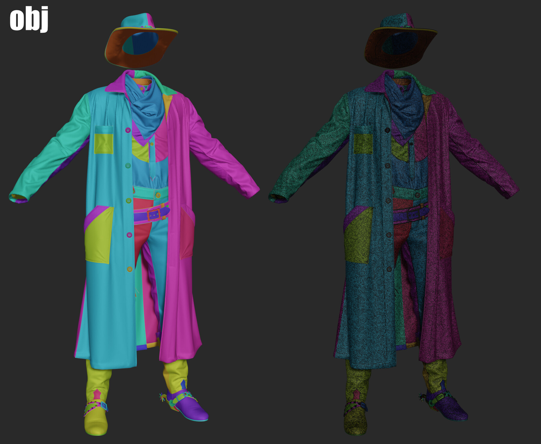 ArtStation - Cowboy outfit 2. Marvelous Designer/Clo3d project + OBJ ...