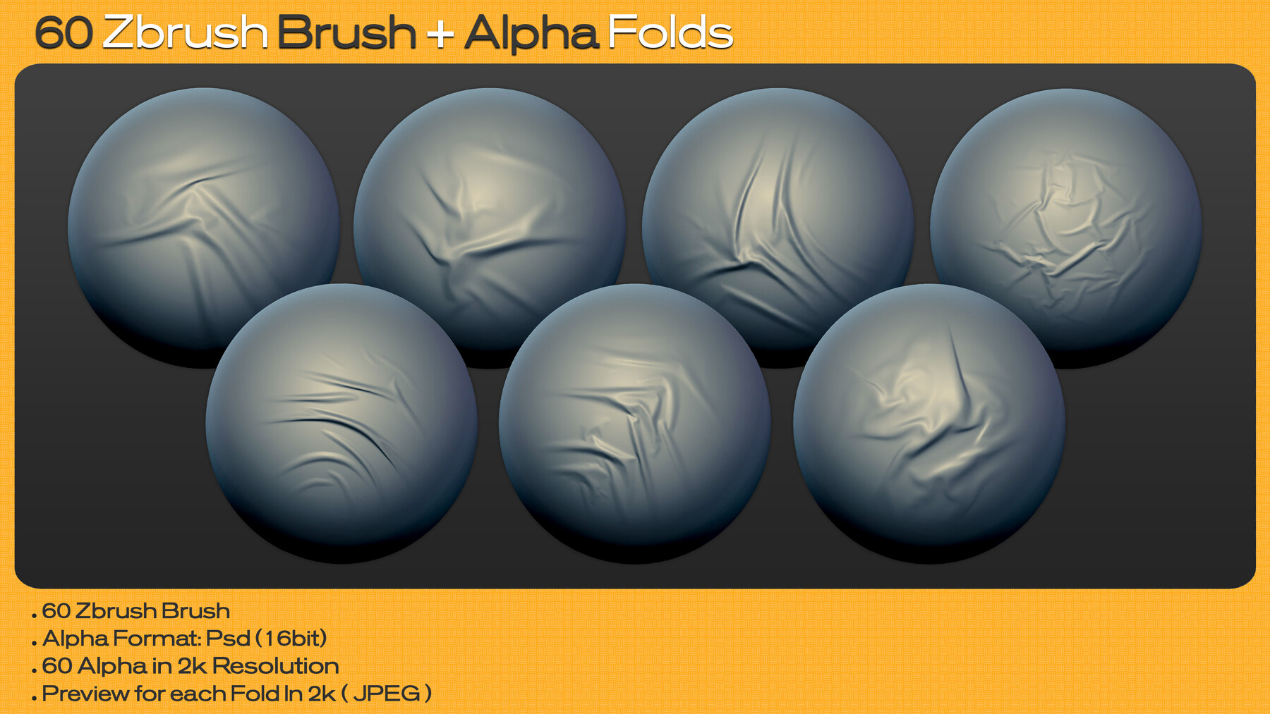 ArtStation - 60 ZBrush Brush + Alpha Folds | Brushes