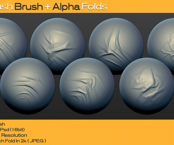 ArtStation - 60 ZBrush Brush + Alpha Folds | Brushes