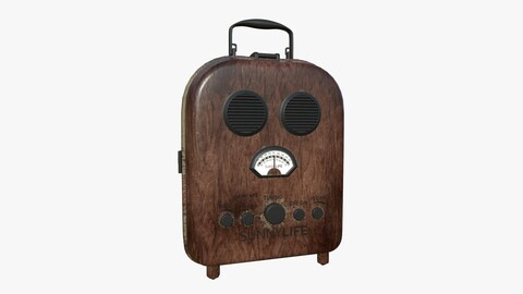 Cartoon Style Stylized Radio Sunnylife Radio Wood Edition