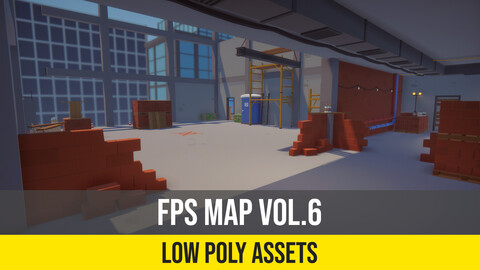 Low Poly FPS Map Vol6 - Construction Shooter Map