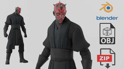 Darth Maul Star Wars Textured Rigged