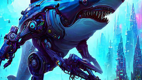 ArtStation - Fantasy Robot Shark Wonderland | Artworks