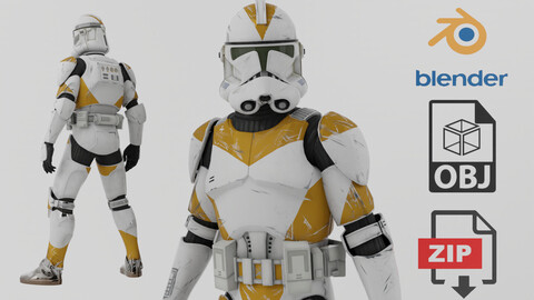 Clone Trooper 212 St Battalion Star Wars Textures Rigged