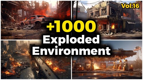 +1000 Exploded Environment Concept (4k) | Vol_16