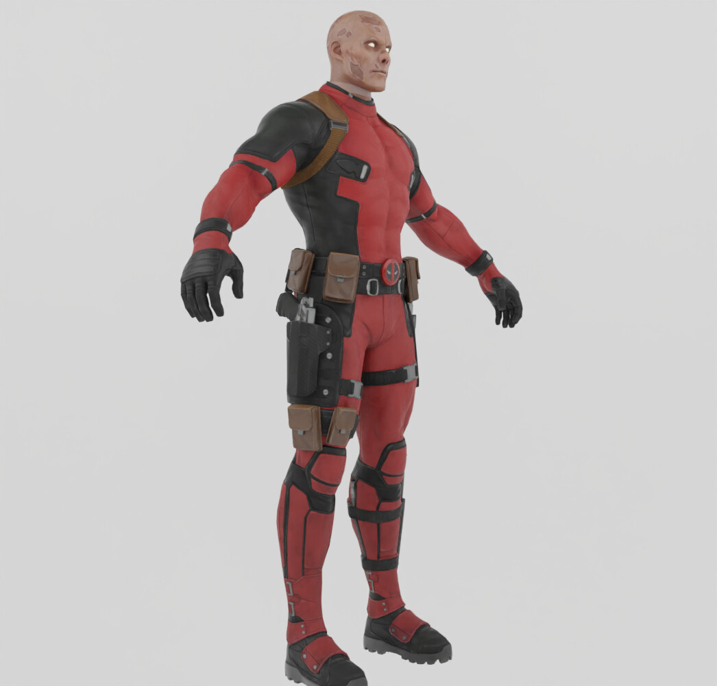 ArtStation - Deadpool Maskless Textured Rigged | Resources