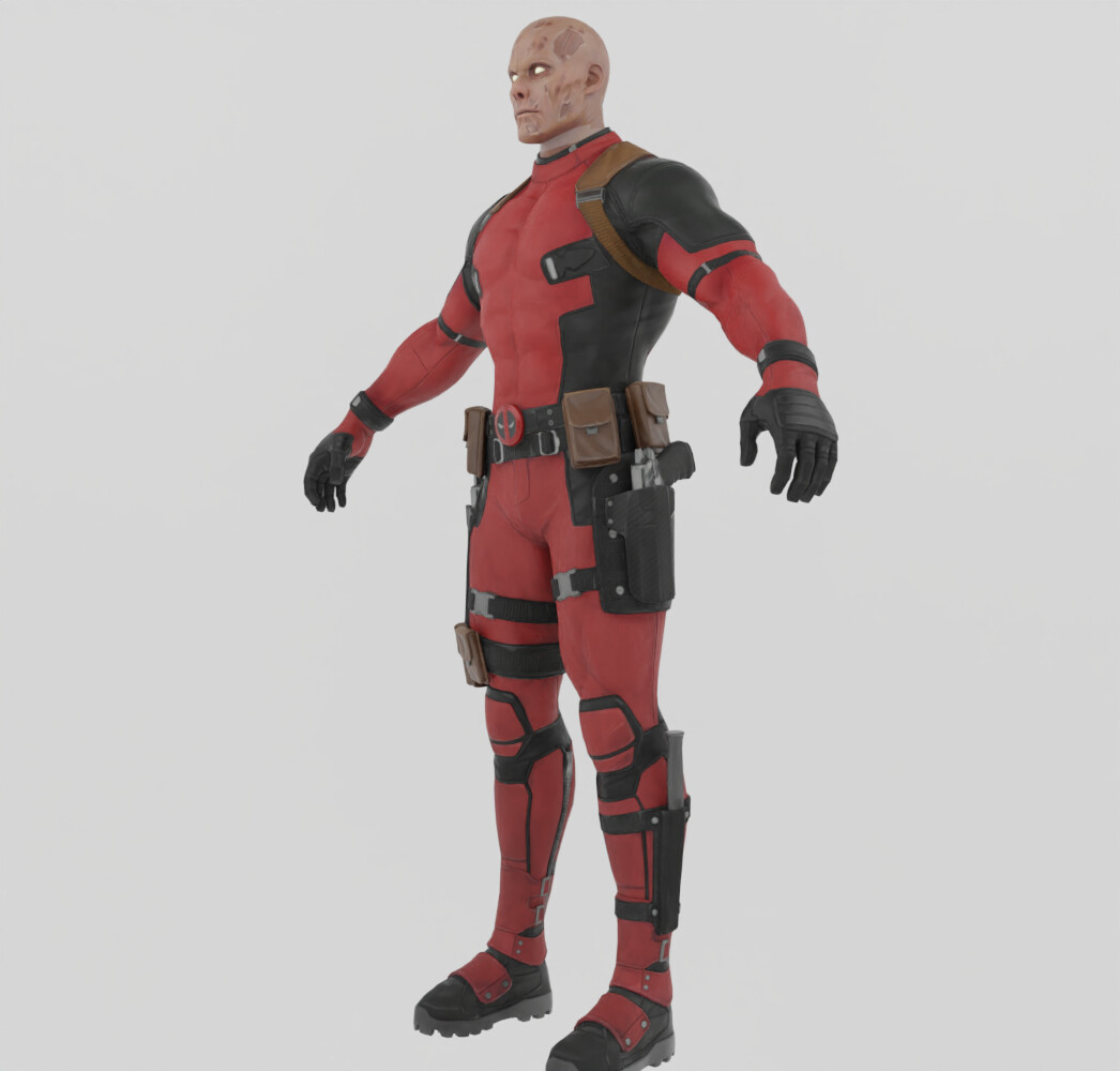 ArtStation - Deadpool Maskless Textured Rigged | Resources