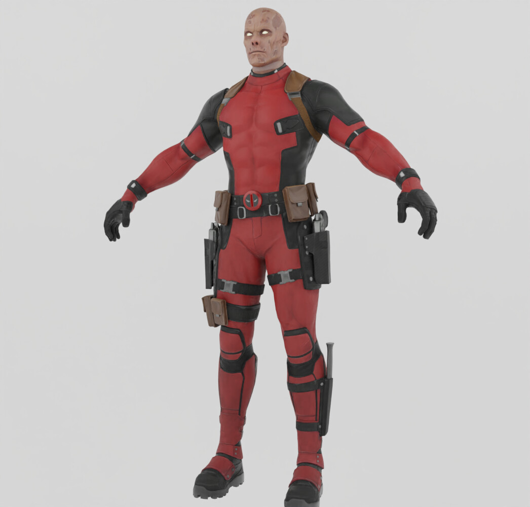 ArtStation - Deadpool Maskless Textured Rigged | Resources