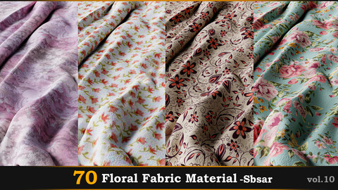 70 Velvet Floral Fabric Material_Sbsar Vol.10