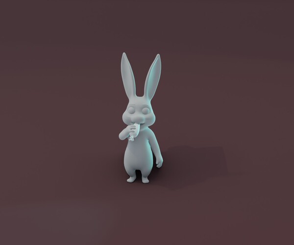 ArtStation - Cartoon Rabbit Animated and Rigged Base Mesh 3D Model ...