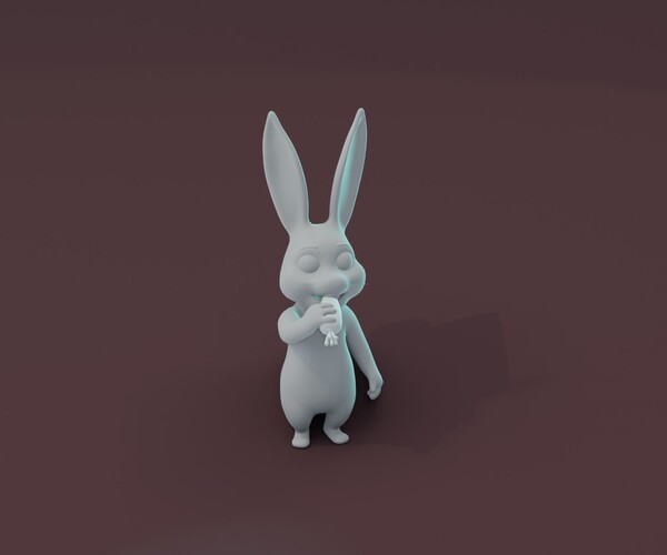 ArtStation - Cartoon Rabbit Animated and Rigged Base Mesh 3D Model ...