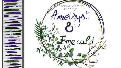 Amethyst & Gold Illustrator Brushes