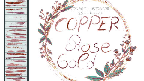 Copper & Rose Gold Illustrator Brushes