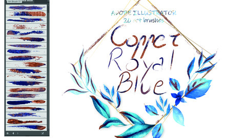 Copper & Royal Blue Illustrator Brushes